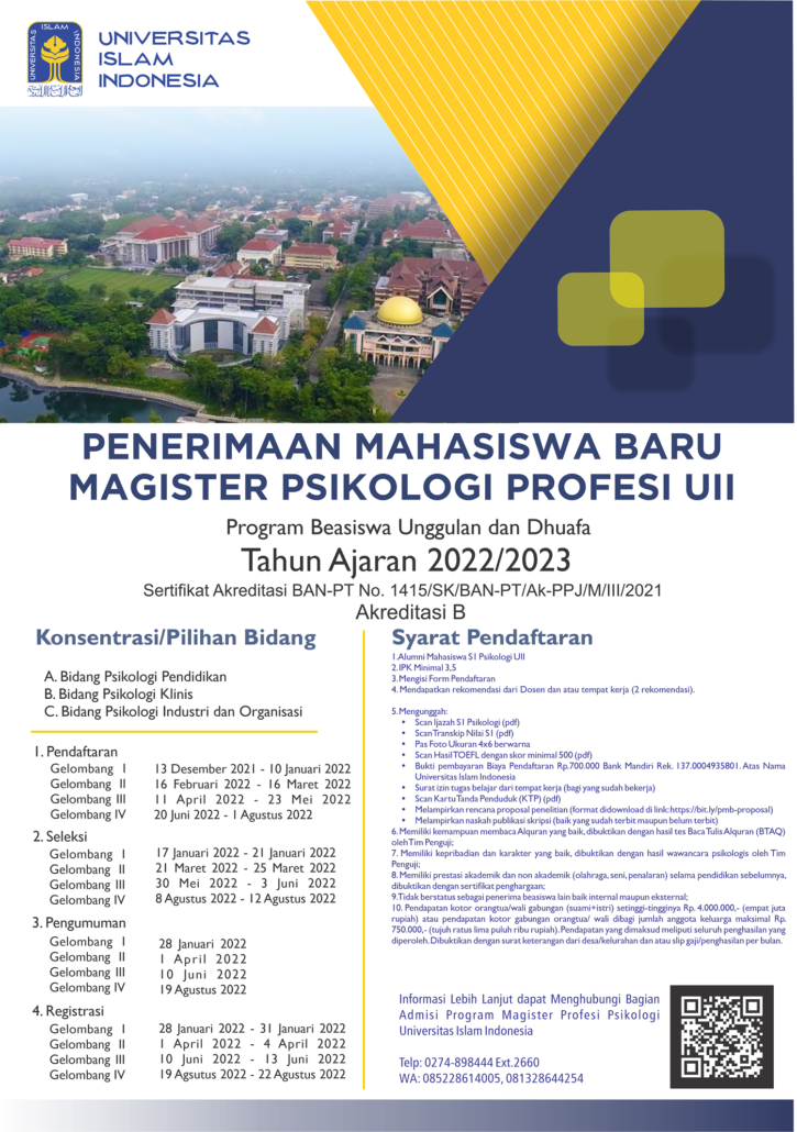 Poster PMB Magister Psikologi Profesi Program Beasiswa Unggulan REV 1